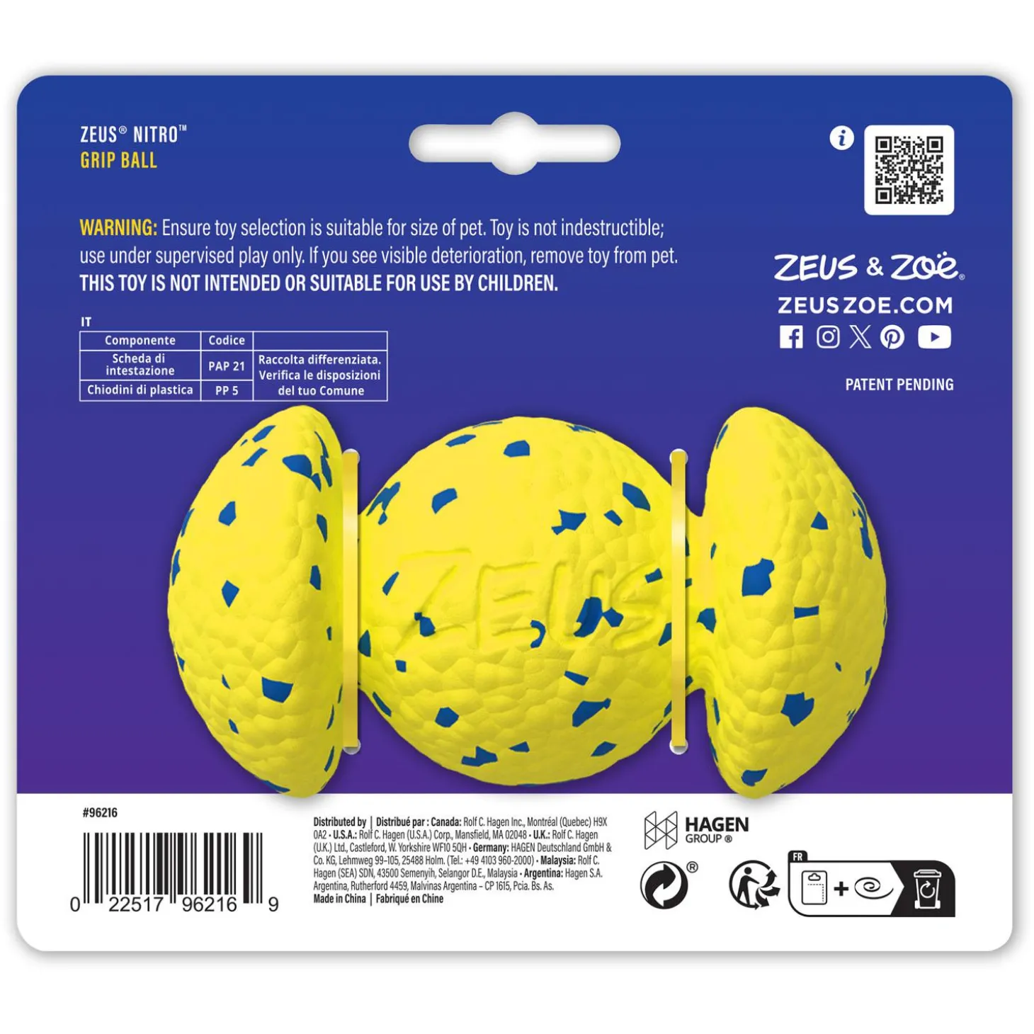 NITRO Weighted Grip Ball Dog Toy