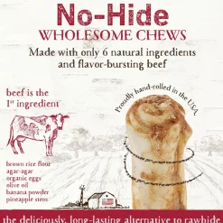 No-Hide Grass-Fed Beef Stix Natural Rawhide Alternative Dog & Cat Chew