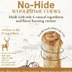No-Hide Grass-Fed Venison Stix Natural Rawhide Alternative Dog & Cat Chew