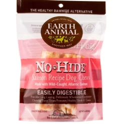 No-Hide Wild-Caught Salmon Natural Rawhide Alternative Dog Chews 2 Pack