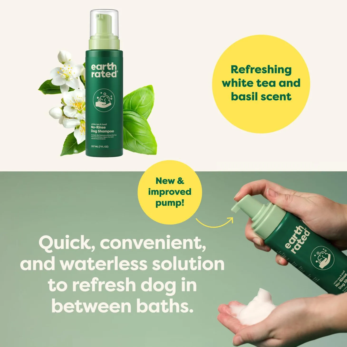 No-Rinse White Tea & Basil Dog Shampoo