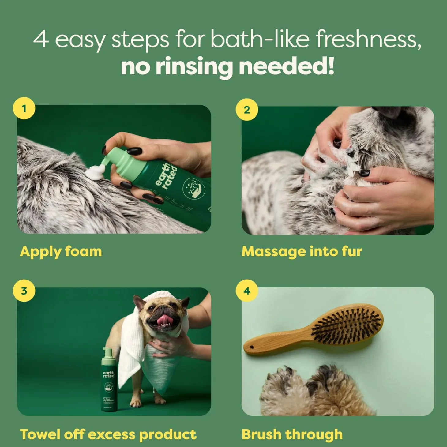 No-Rinse White Tea & Basil Dog Shampoo