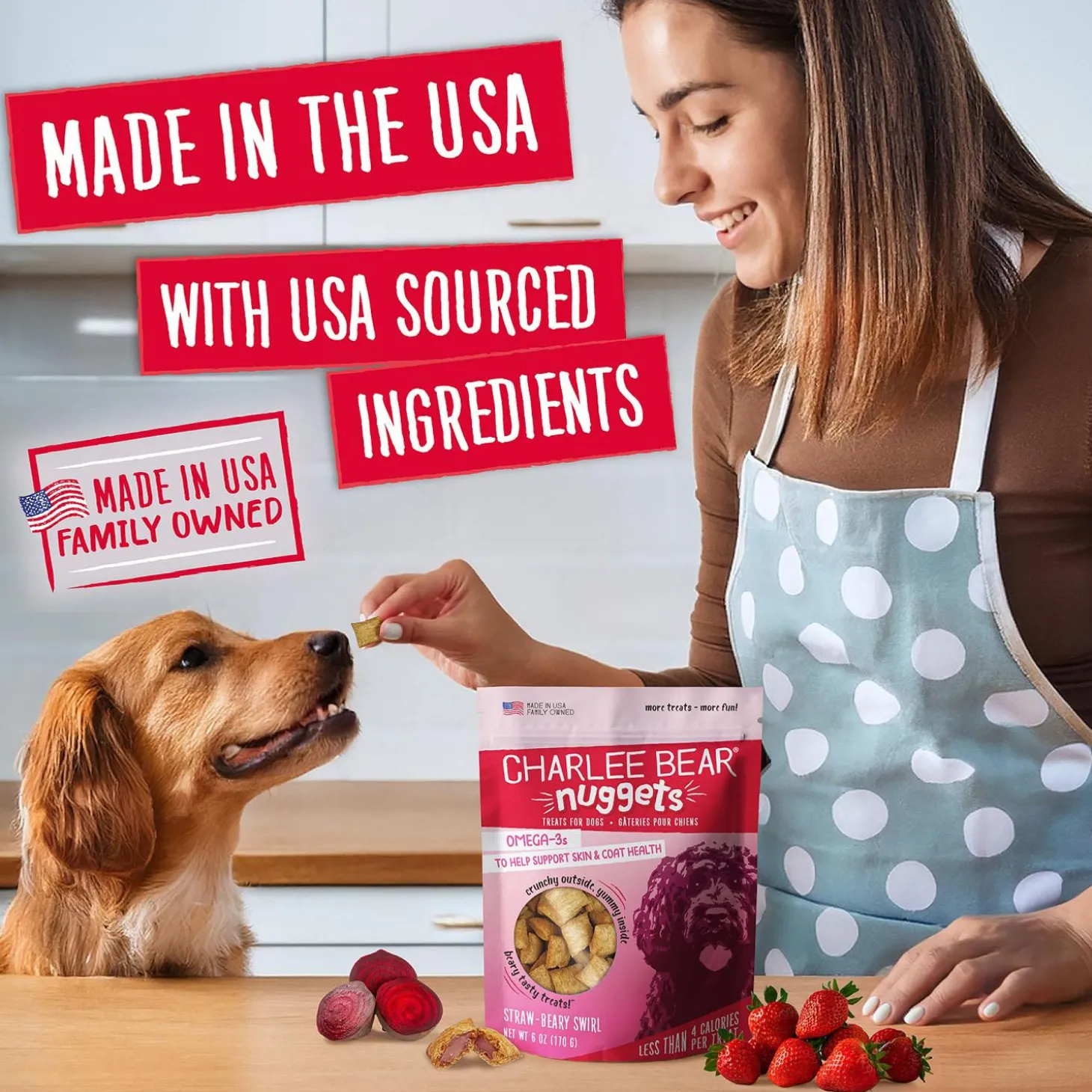 Nuggets Straw-Beary Swirl Dog Treats