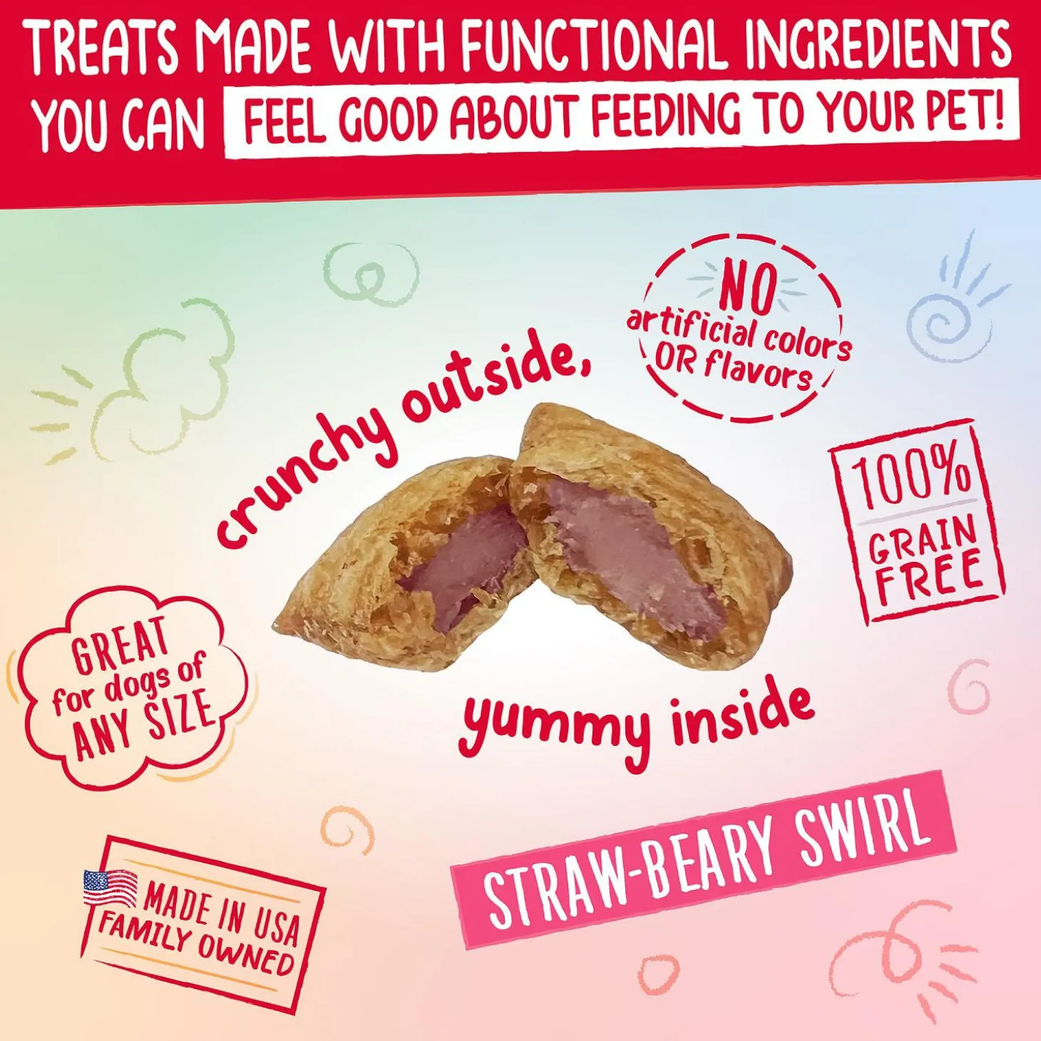 Nuggets Straw-Beary Swirl Dog Treats
