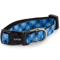 Nylon Adjustable Blue Paws Dog Collar
