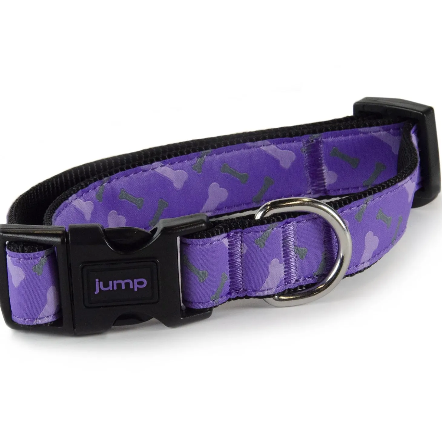 Nylon Adjustable Purple Bones Dog Collar