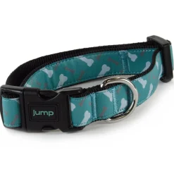 Nylon Adjustable Teal Bones Dog Collar