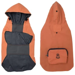 Packable Orange Poncho
