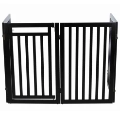 4-Panel Convertible Wooden Pet Gate