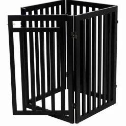 4-Panel Convertible Wooden Pet Gate