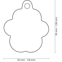 Paw Grey Glitter ID Tag