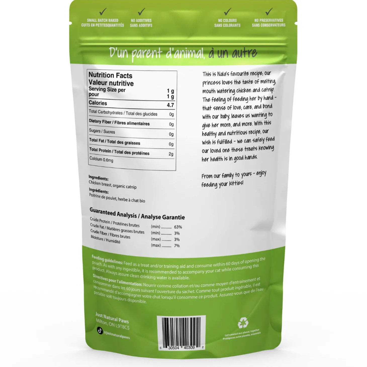 Pawlicks Organic Catnip & Chicken Cat Treats