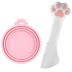 Pawsome Kitty Meal Set Pink Can Cover & Opener