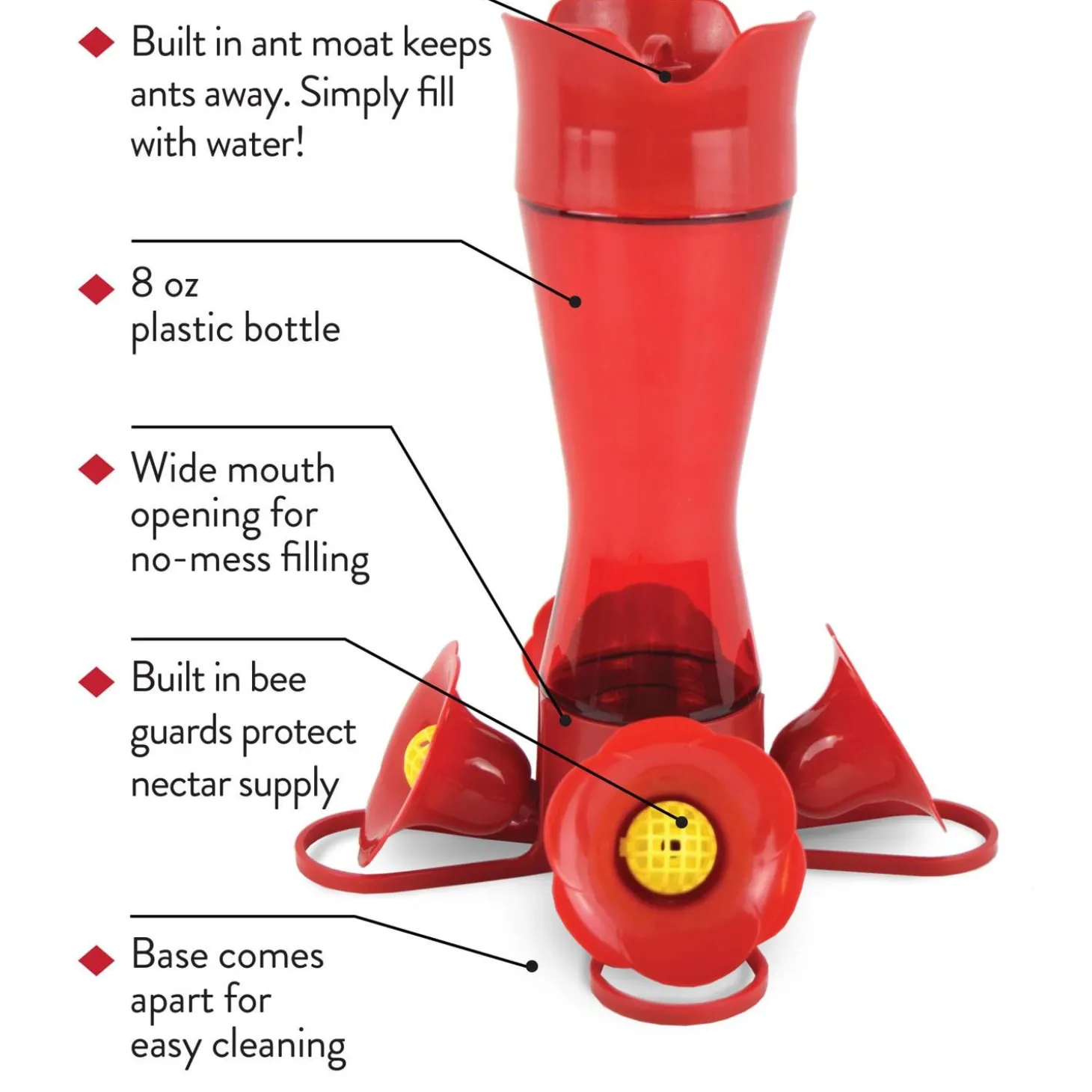 Pinch-Waist Plastic Hummingbird Feeder