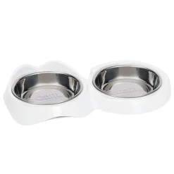PIXI Double Feeding White Dish