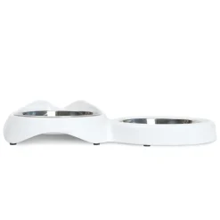 PIXI Double Feeding White Dish