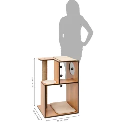 PIXI Large Vesper Box Walnut Cat Tree