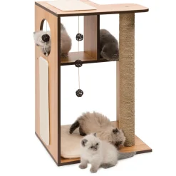 PIXI Large Vesper Box Walnut Cat Tree