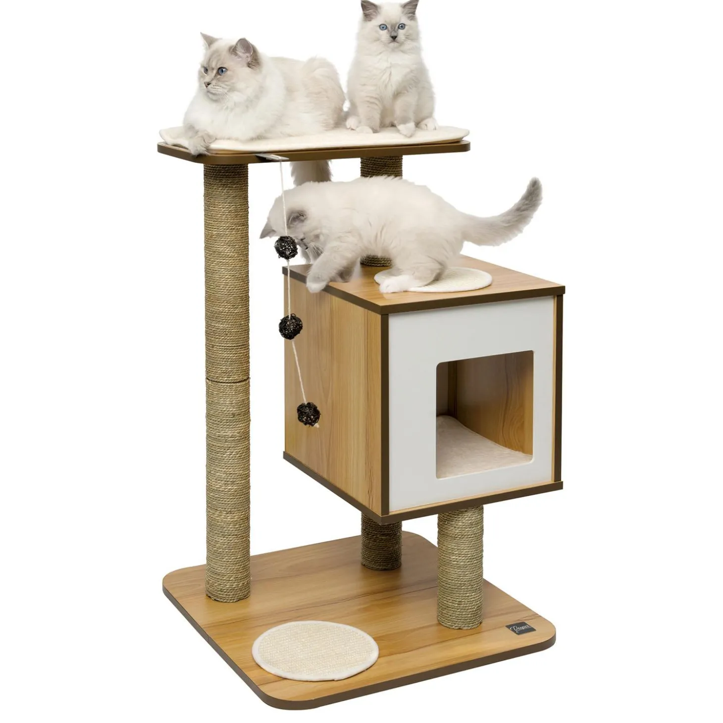 PIXI Vesper Base Walnut Cat Tree