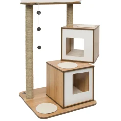 PIXI Vesper Double Walnut Cat Tree
