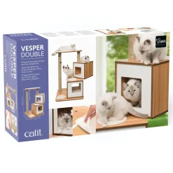PIXI Vesper Double Walnut Cat Tree