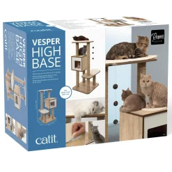 PIXI Vesper High Base Oak Cat Tree