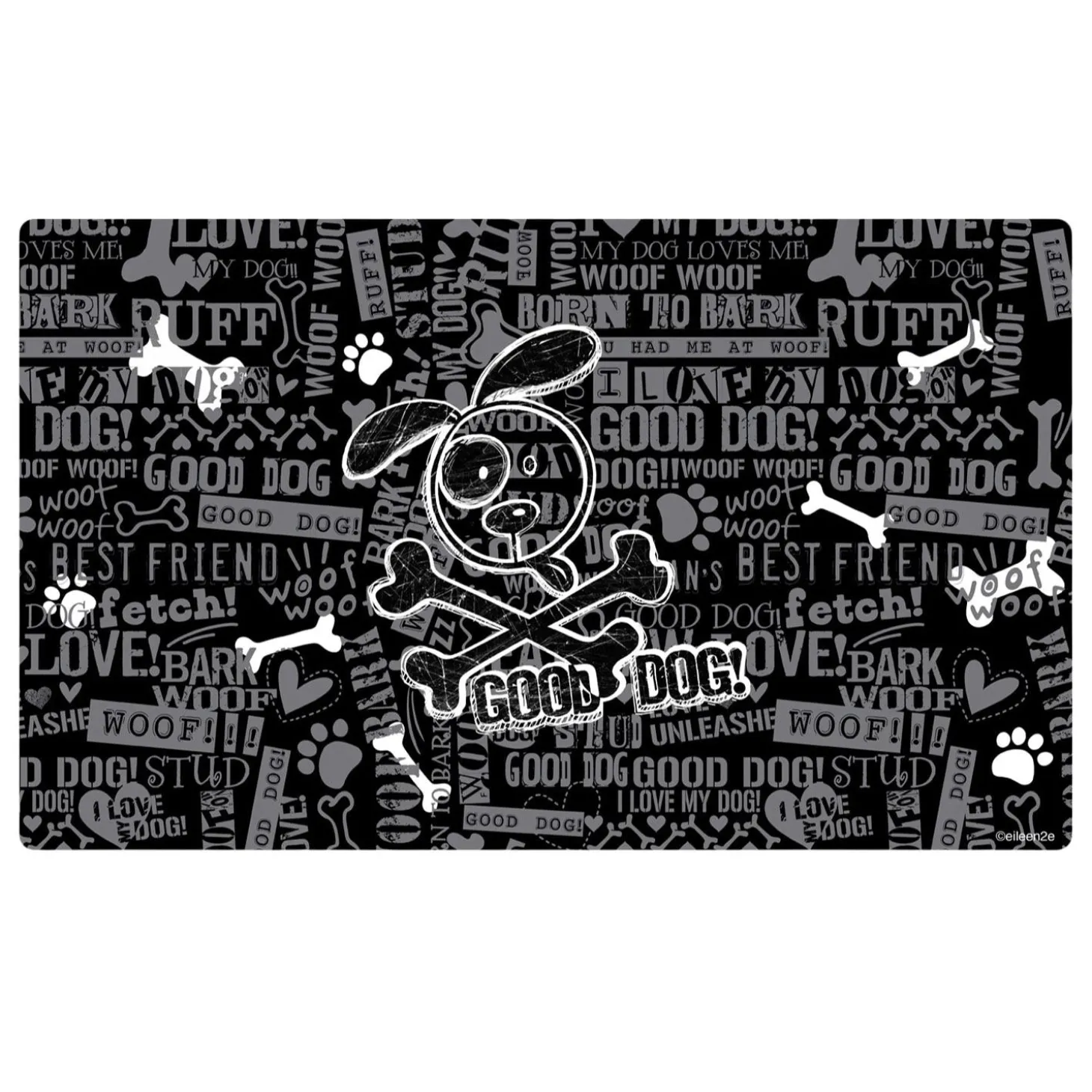 Place Mat - Black Good Dog Cross Bones