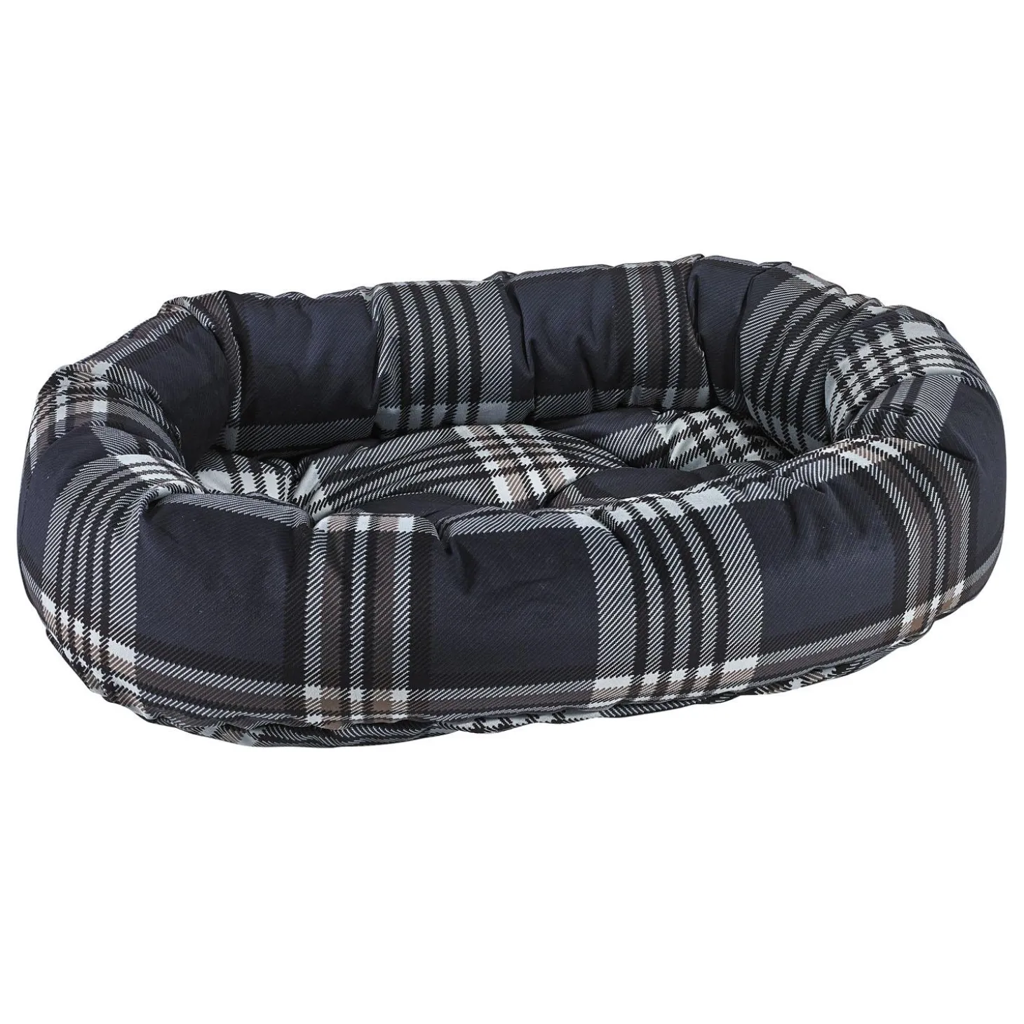 Plaid Donut Bed Navy