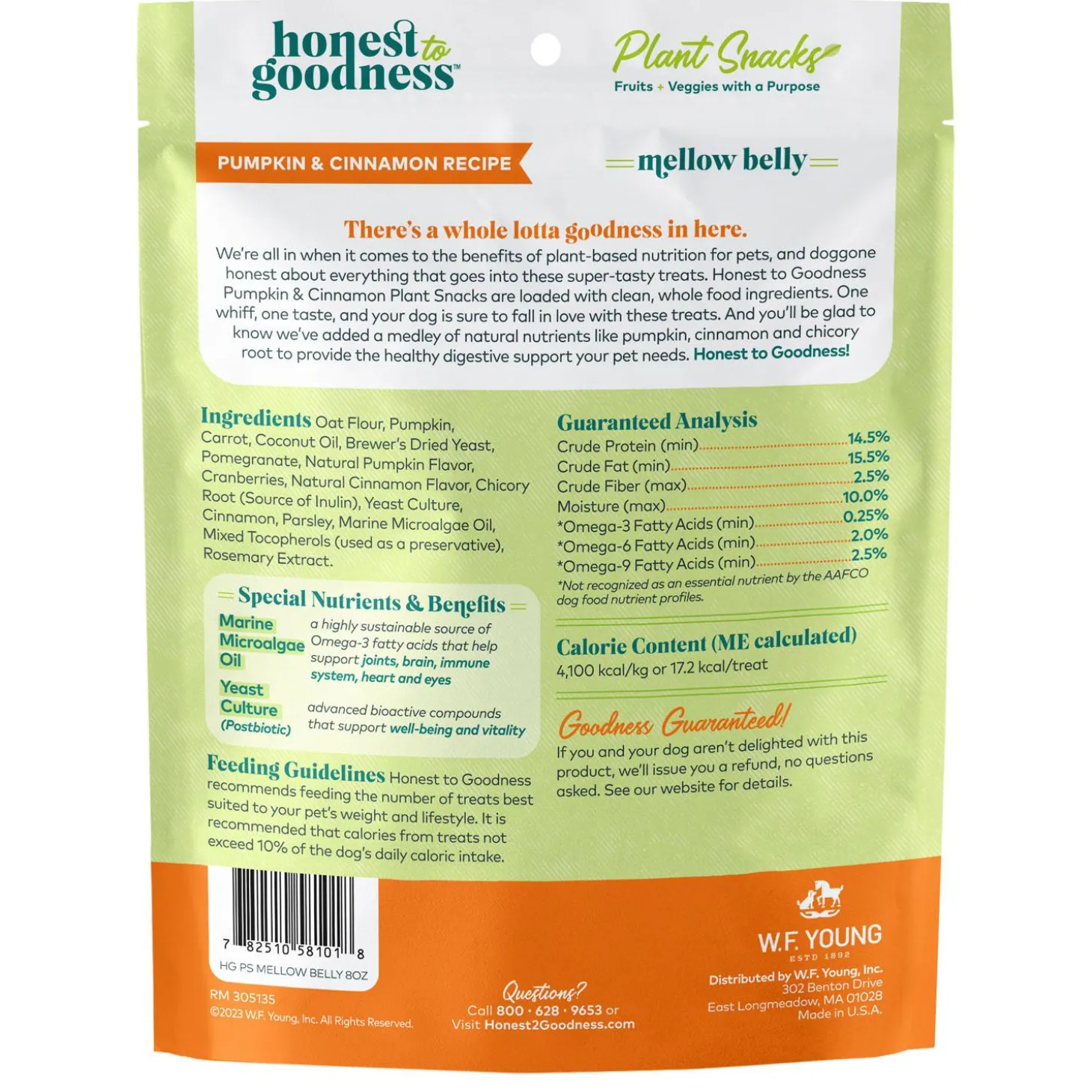 Plant Snacks Mellow Belly Pumpkin & Cinnamon Recipe Dog Treats