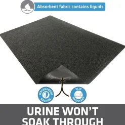 Plush Litter Trapping Grey Cat Litter Mat