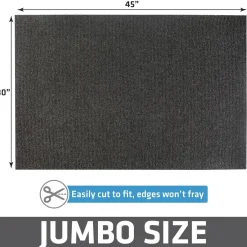 Plush Litter Trapping Grey Cat Litter Mat