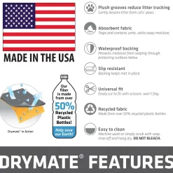 Plush Litter Trapping Grey Cat Litter Mat