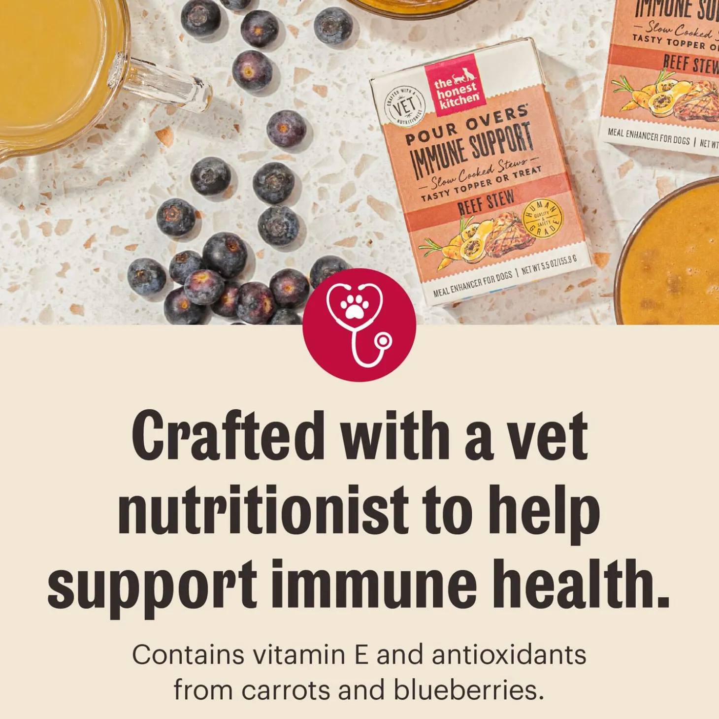 Pour Overs Immunity Support Beef Stew Dog Food Topper