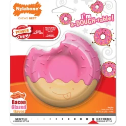 Power Chew Bacon Glazed Flavour Donut Dog Toy
