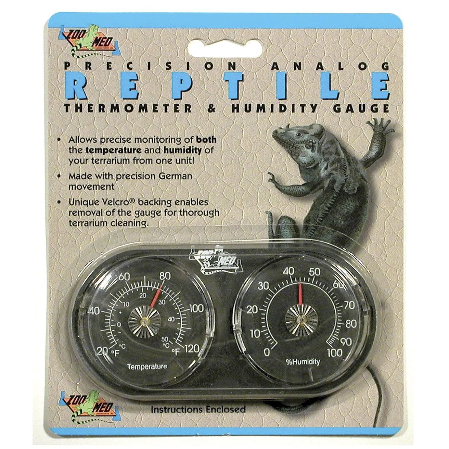 Precision Analog Terrarium Thermometer & Humidity Gauge