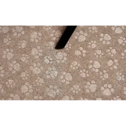 Premium Debossed Paw Litter Trapping Mat - Taupe
