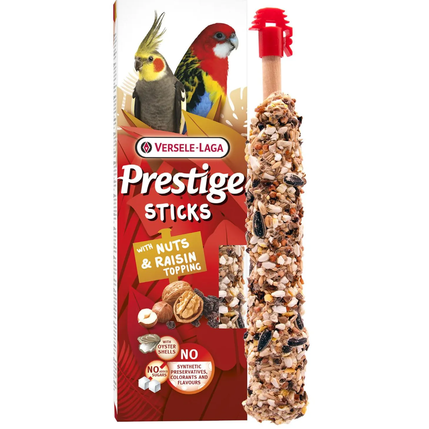 Prestige Sticks with Nuts & Raisin Topping Parrots & Big Parakeet Treats