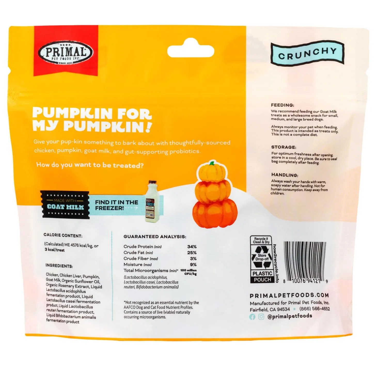 Pumpkin For My Pumpkin! Chicken, Pumpkin & Goat Milk Dog Treats