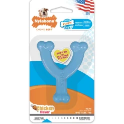 Puppy Chew Chicken Flavour Wishbone Blue Dog Toy