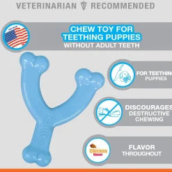 Puppy Chew Chicken Flavour Wishbone Blue Dog Toy