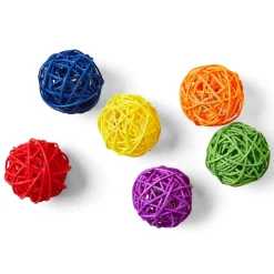 Rattan Ball Assorted Colours Cat Toy