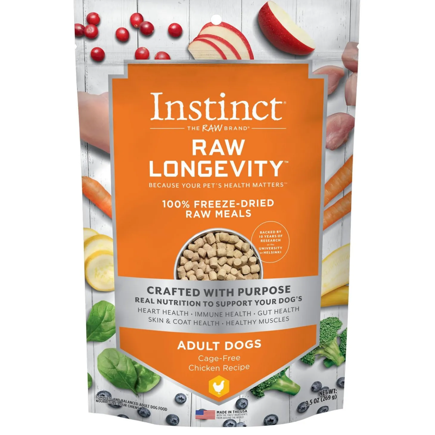 Raw Longevity Freeze-Dried Cage-Free Chicken Recipe Adult Dog Food
