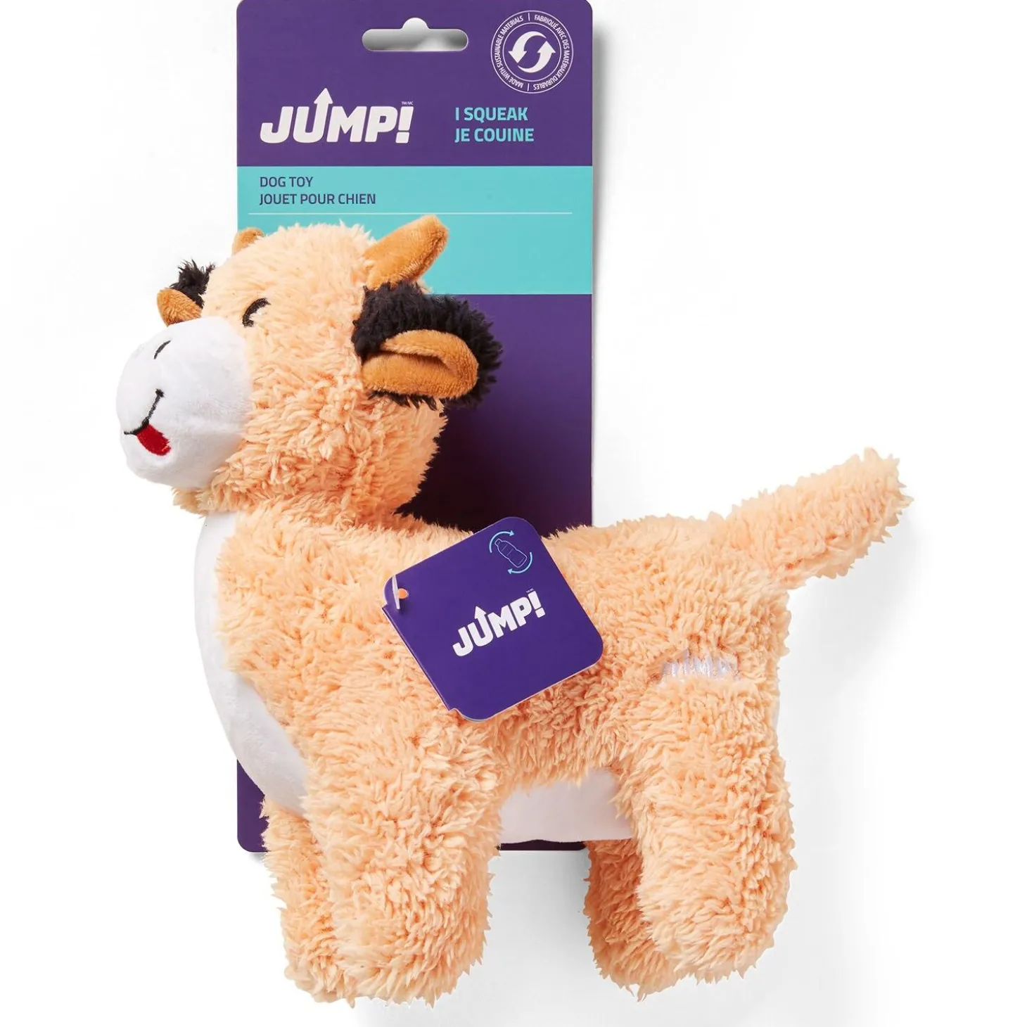 Recycled Plush Cow Dog Toy