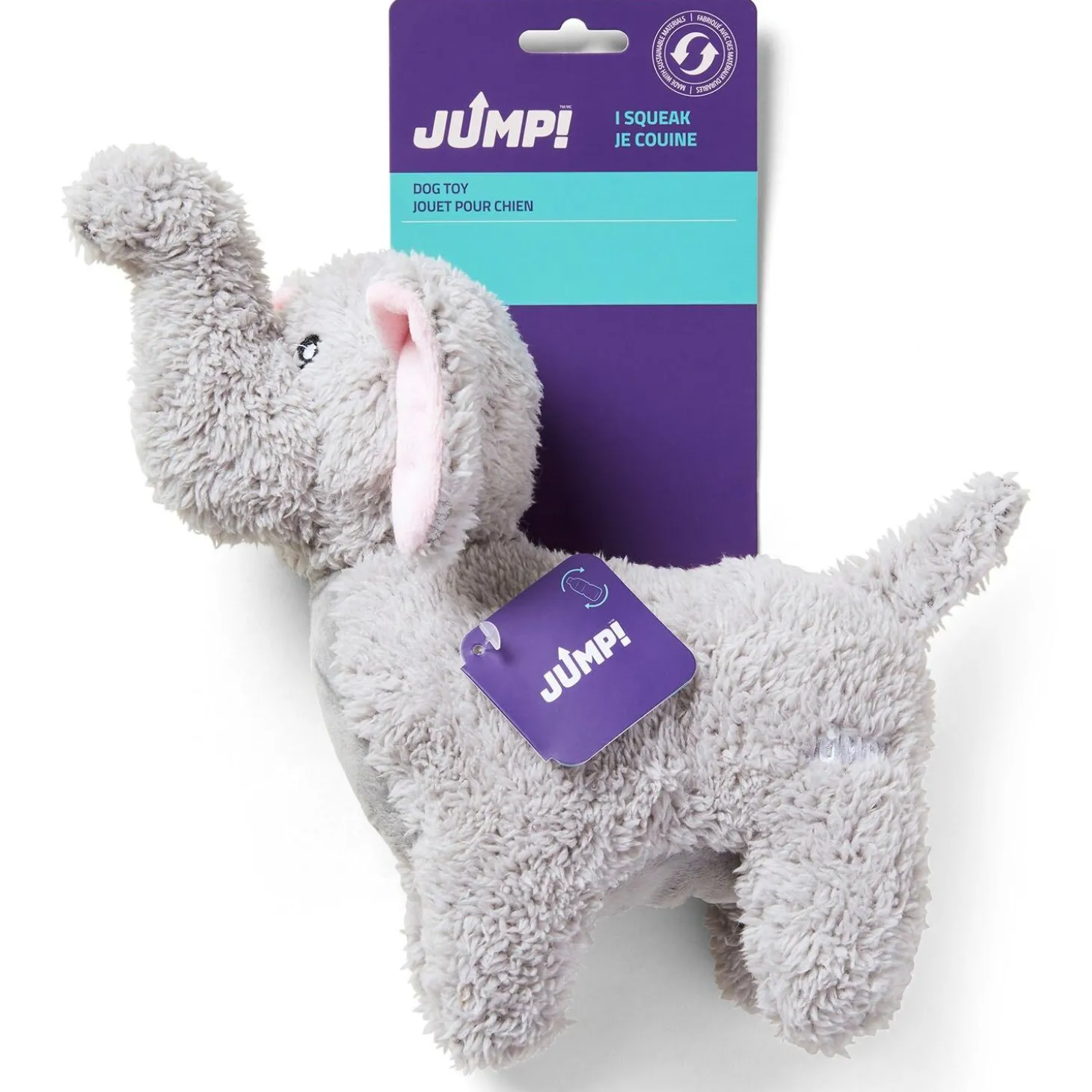 Recycled Plush Elephant Dog Toy