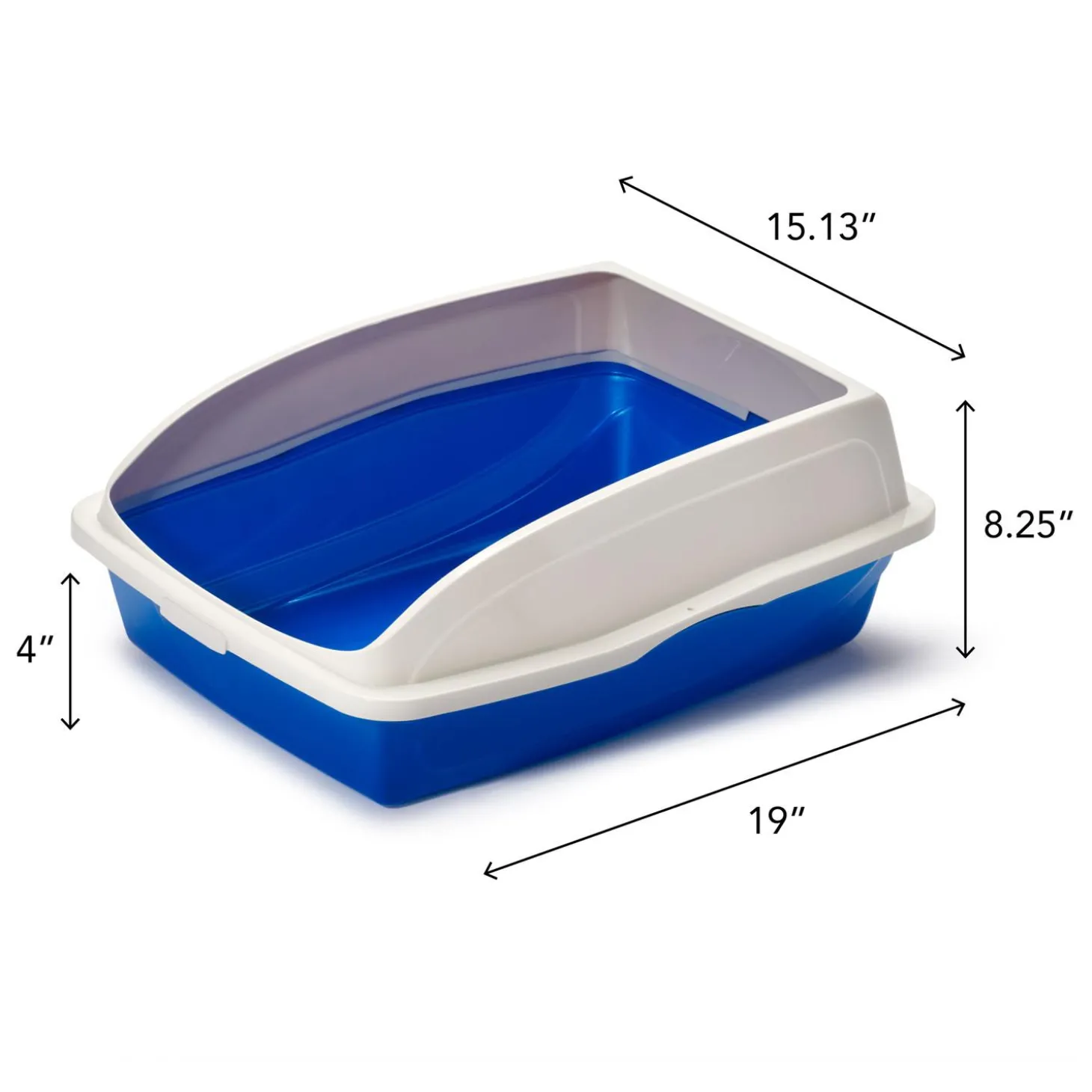 Rimmed Beige & Blue Litter Pan