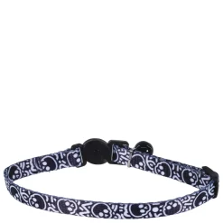 Safe Cat Fashion Black Skulls Adjustable Breakaway Cat Collar