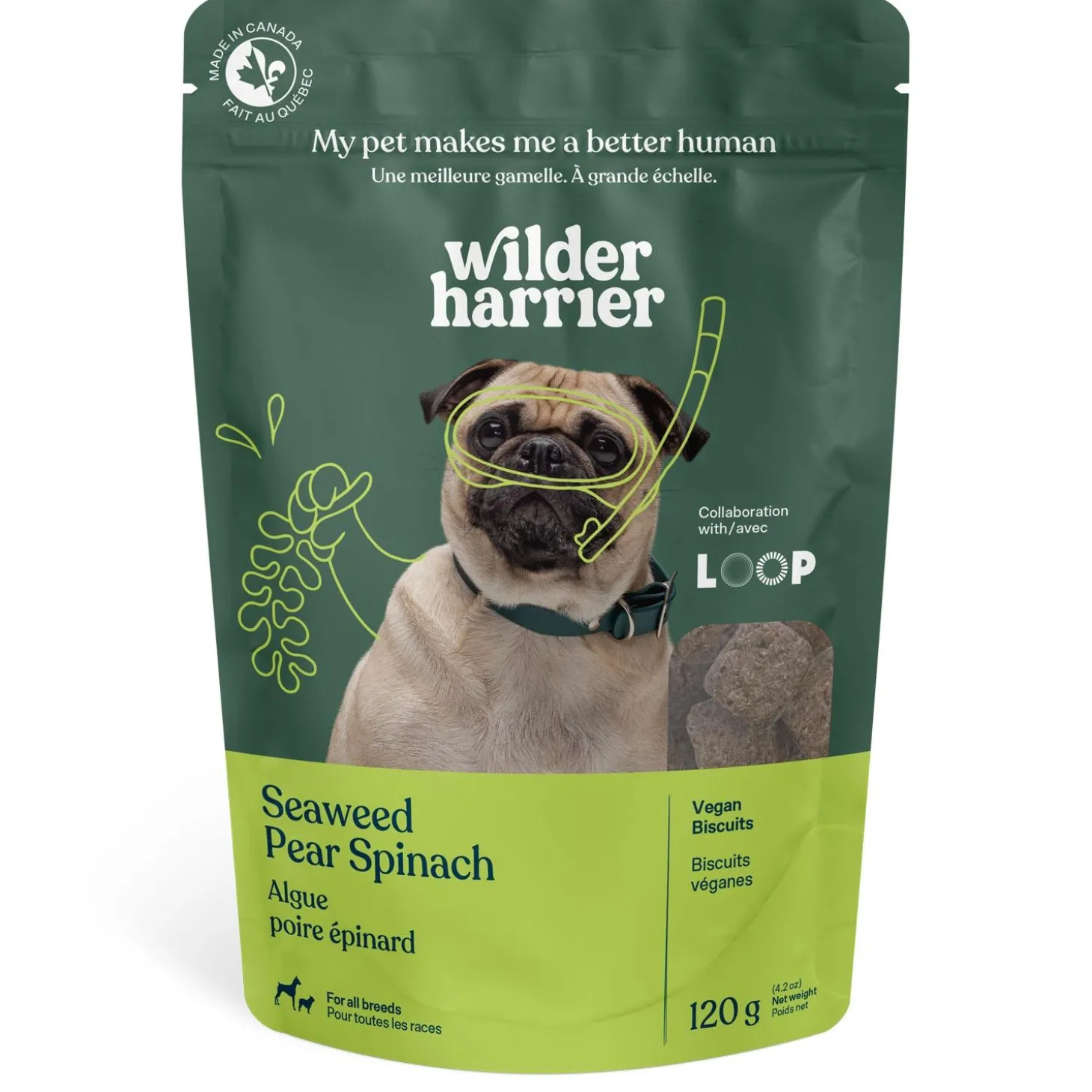 Seaweed Pear & Spinach Vegan Dog Treats