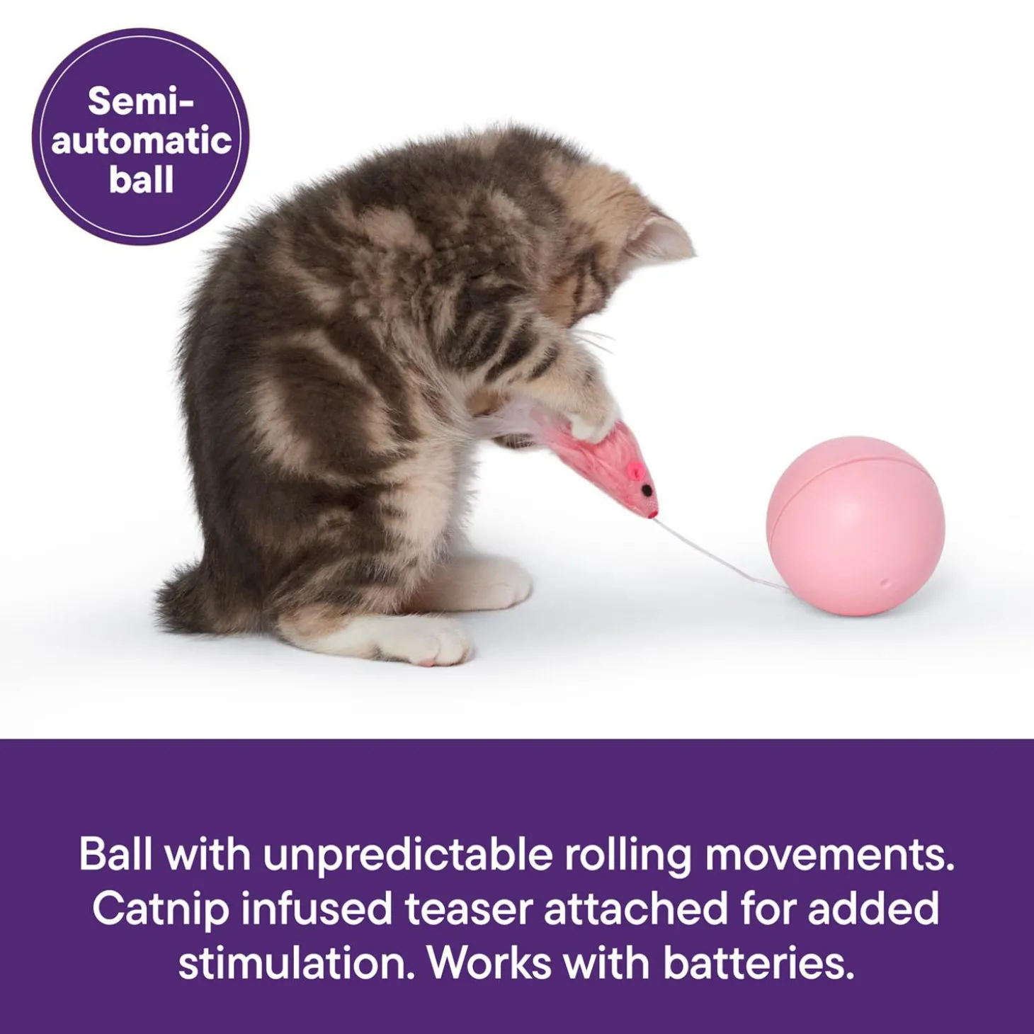 Semi-Automatic Rolling Ball with Mouse Teaser Cat Toy