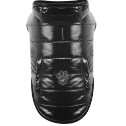 Shiny Black Puffer Vest
