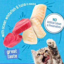 Shredded Ocean Whitefish & Tuna in Sauce Cat Food